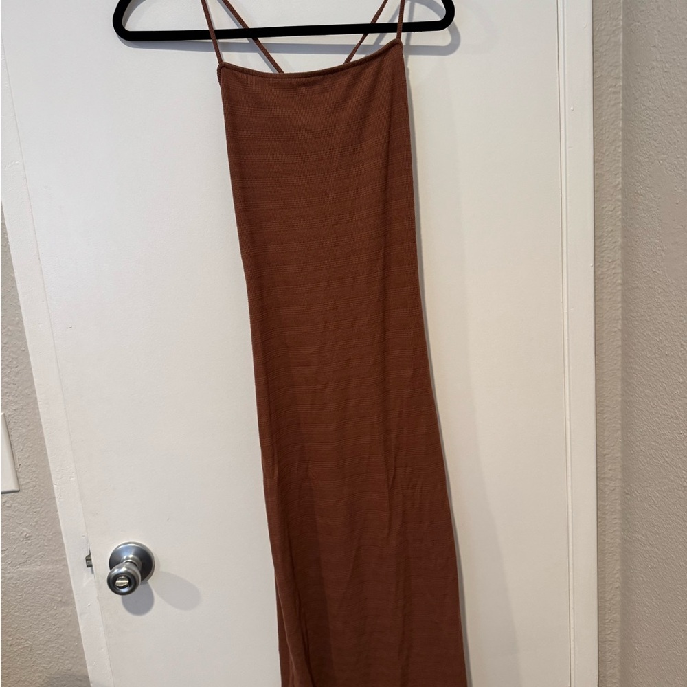 Elegant Brown Midi Dress